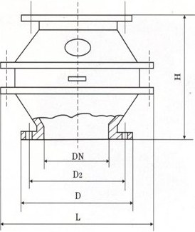 GZW-I型阻爆燃型管道阻火器 結(jié)構(gòu)圖 / 尺寸圖